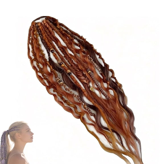 Elastic Dread Ponytail Salty-Soul, 22" Boho Braided Ponytail Extension with Hair Tie,Travel & Casual Styles