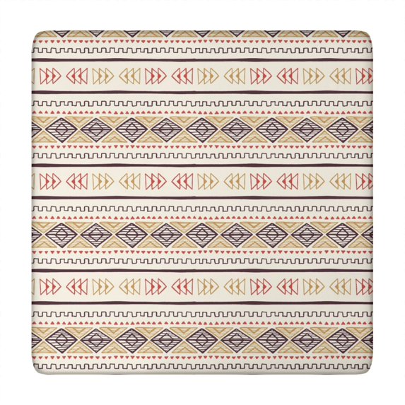 Elastic Edge Bohemian Square Tablecloth 34x34 Inch, Fitted Cover for Card Tables, Resistant to Wrinkles and Stains