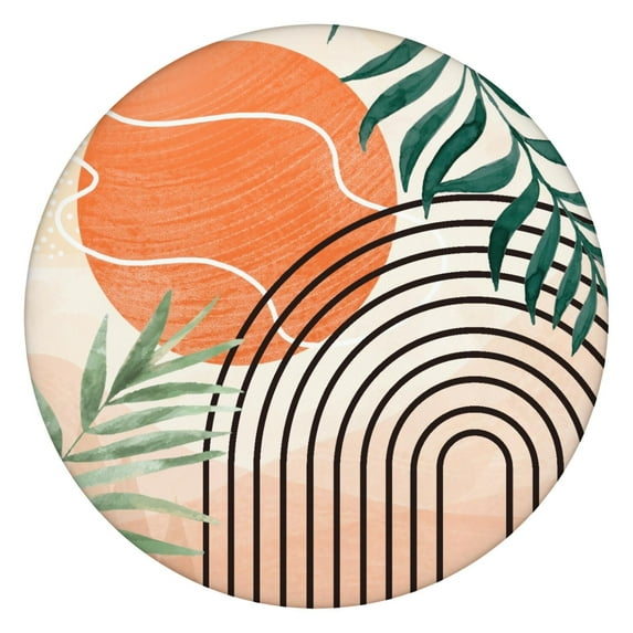 Elastic Edge Boho Tablecloth Waterproof Oxford Fabric Fits 45-52”, Ideal for Travel, Camping, and Dining Table Protection