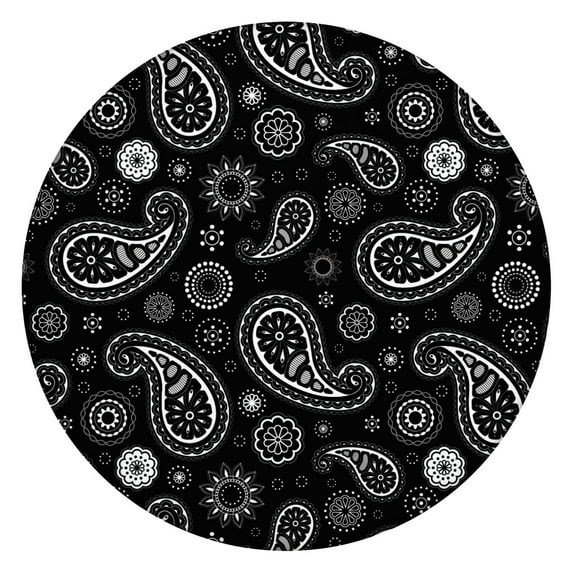 Elastic Edge Boho Tablecloth for 45-52” Tables, Waterproof Oxford Fabric, Ideal for RV Trips, Garden Decor, and Dinner Events