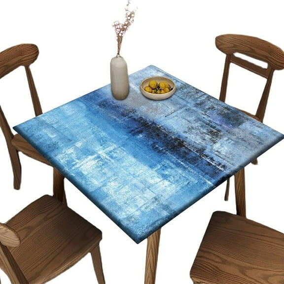Elastic Edge Fitted Card Table Covers, Marble Pattern Printed on Elastic Polyester Table Cover, Great for Home Kitchen Parties Holiday Dinner, Fit for 32"" x 32""square table