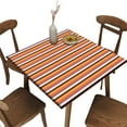 thumbnail image 1 of Elastic Edge Fitted Card Table Size Tablecloths, Cartoon Halloween Striped Pattern Printed on Elastic Polyester Table Cloth, for Family Party and Patio Decoration,36" x 36", 1 of 4