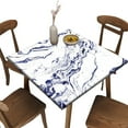 thumbnail image 1 of Elastic Edge Fitted Card Table Size Tablecloths, Marble Pattern Printed on Stretchable Polyester Table Cloth, for Indoor Outdoor Kitchen Home Party Dinner Patio, Fit for 36" x 36"Square Table, 1 of 5