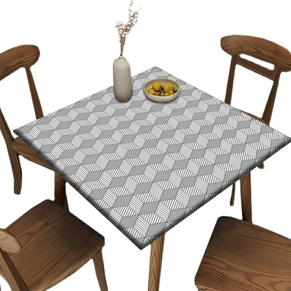 Elastic Edge Fitted Card Table Tablecloth, Lemons Pattern Printed on Elastic Polyester Table Cloth, for Outdoor Patio and Indoor Kitchen Dining Party, Fit for 42" x 42"Square Table