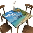thumbnail image 1 of Elastic Edge Fitted Card Table Tablecloth Square, Ocean Sea Pattern Printed on Wrinkle Resistant Polyester Table Cover, for Kitchen Dining Party, Fit for 32"" x 32""square table, 1 of 5