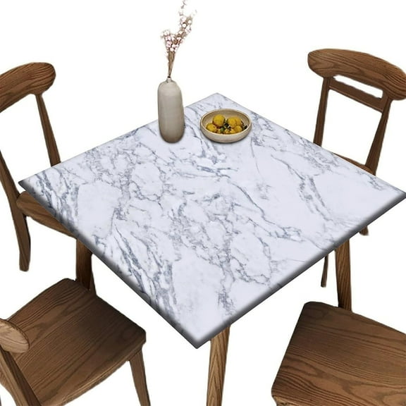 Elastic Edge Fitted Tablecloth for Card Table, Marble Pattern Printed on Elastic Polyester Table Cover, for Indoor Outdoor Party Decor, Fit for 36"" x 36""square table