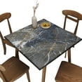 thumbnail image 1 of Elastic Edge Fitted Tablecloth, Marble Pattern Printed on Wrinkle Resistant Polyester Table Cover, for Kitchen Dining Party Patio Tabletop Decoration, Fit for 34" x 34"Square Table, 1 of 5