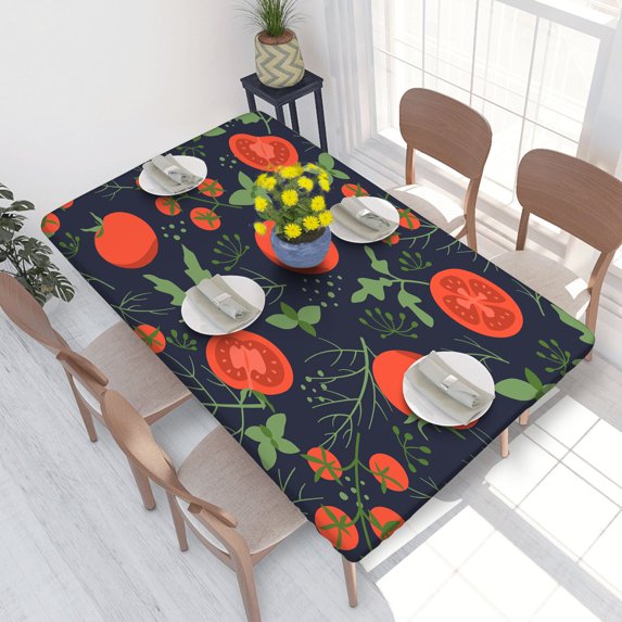 Elastic Edge Fitted Tablecloth Retro Fresh Vegetables for Rectangle Table 4 FT 30 X 48 Inch
