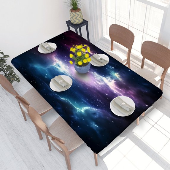 Elastic Edge Fitted Tablecloth Stunning Galaxy And Stars for Rectangle Table 4 FT 30 X 48 Inch