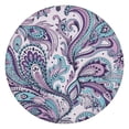 thumbnail image 1 of Elastic Edge Round Table Cover in Boho Floral Design, 44 Inch Diameter Fits 38-42 Inch Tables, Stain Resistant Material, 1 of 7
