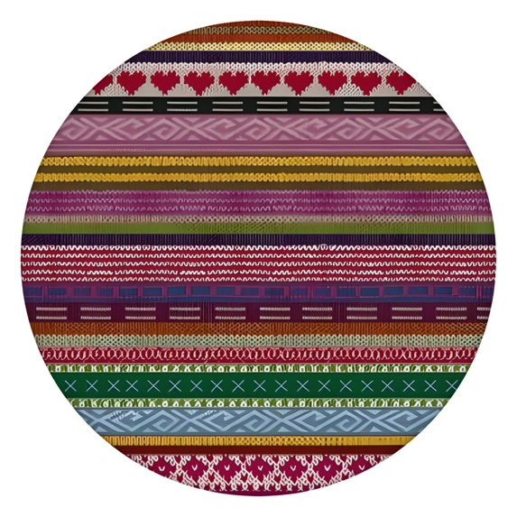 Elastic Edge Round Table Cover in Floral Boho Print, 44 Inch Fits 38-42 Inch Tables Durable