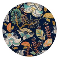 Elastic Edge Round Tablecloth 44 Inch, Waterproof Oxford Fabric, Paisley Print, Durable and Wipe Clean for Patio or Indoor Use