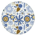 thumbnail image 1 of Elastic Edge Round Tablecloth with Botanical Floral Design, Durable Water-Resistant Polyester Fabric, Fits 44-52 Inch Diameter Tables, Extra Large, 1 of 7