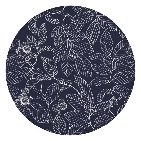 Elastic Edge Round Tablecloth with Soft Floral Motifs, Water-Resistant and Durable Polyester Fits 44-52 Inch Round Dining Tables