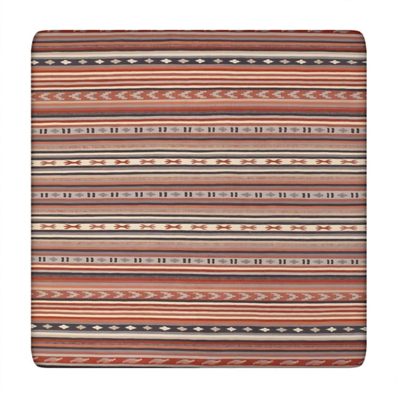 Elastic Edge Square Table Cover with Boho Flowers Pattern for Kitchen Dinettes and Outdoor Settings