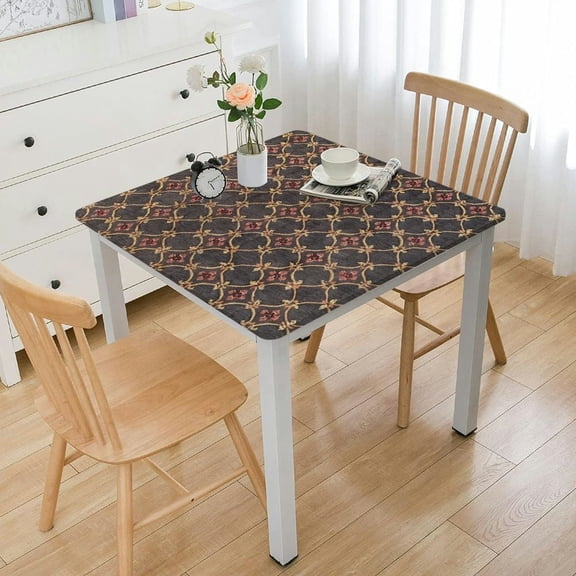 Elastic Edged Flannel Backed Vinyl Fitted Table Cover - Fashion