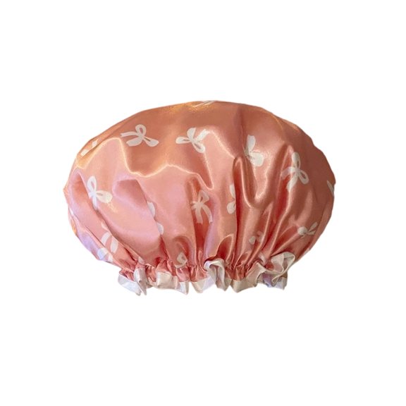 Elastic Edges Women Shower Caps Waterproof Design With Decorative Bows Soft Bath Accessory For Fashion Girls