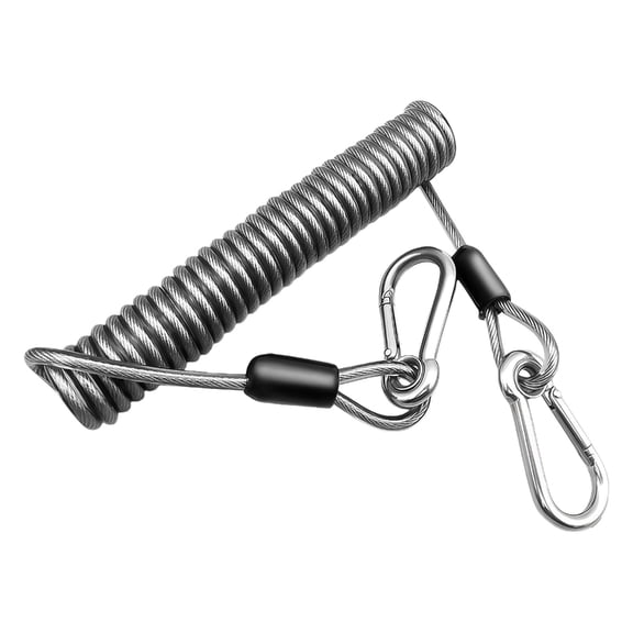 Elastic Fishing Lanyard 150/200/300cm Stainless Steel Safety Rope Heavy Duty Secure Gear Tether for Outdoor Activity