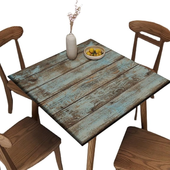 Elastic Fitted Card Table Cover, Wood Pattern Printed on Wrinkle Resistant Polyester Table Cloth, Great for Home Kitchen Parties Holiday Dinner, Fit for 32" x 32" Square Table