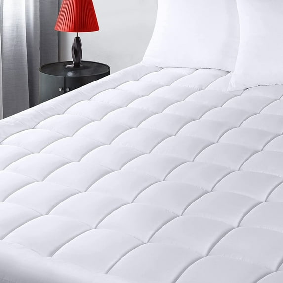 Elastic Fitted Fluffy Mattress Protector Mattress Cover Mattress Topper Mattress Protector, Breathable Fluffy Soft Mattress Pad Stretches up to 16 Inch Deep