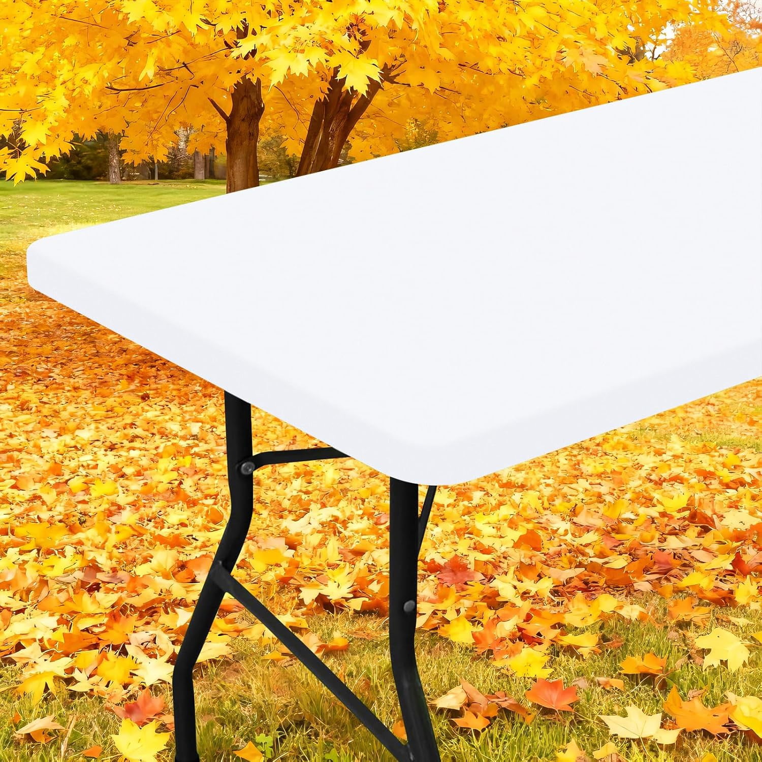 Elastic Fitted Polyester Tablecloths for 5 Foot Rectangle Tables ...