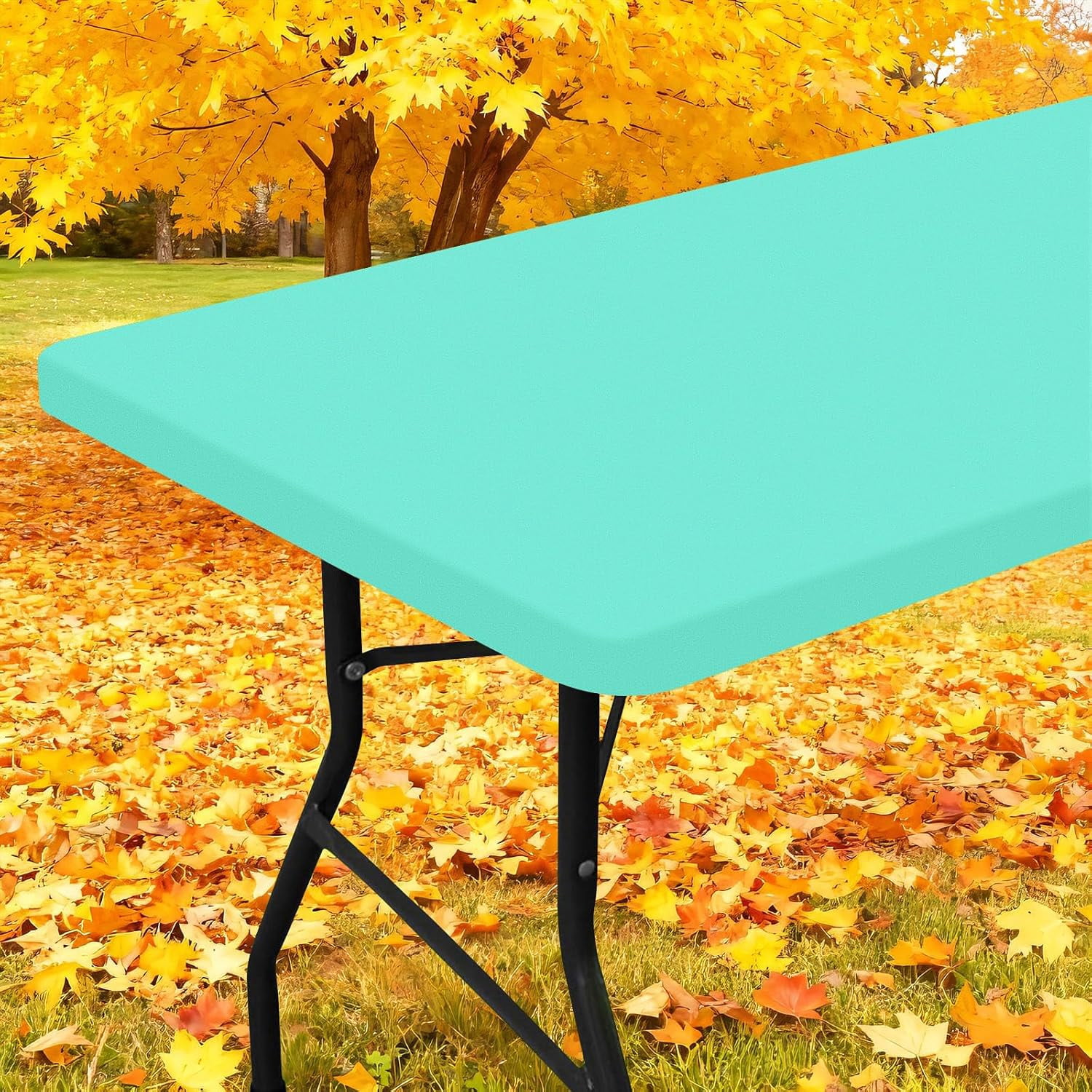 Elastic Fitted Polyester Tablecloths for 5 Foot Rectangle Tables ...