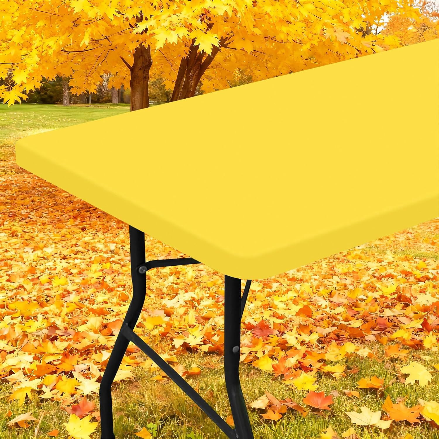 Elastic Fitted Polyester Tablecloths for 6 Foot Rectangle Tables ...