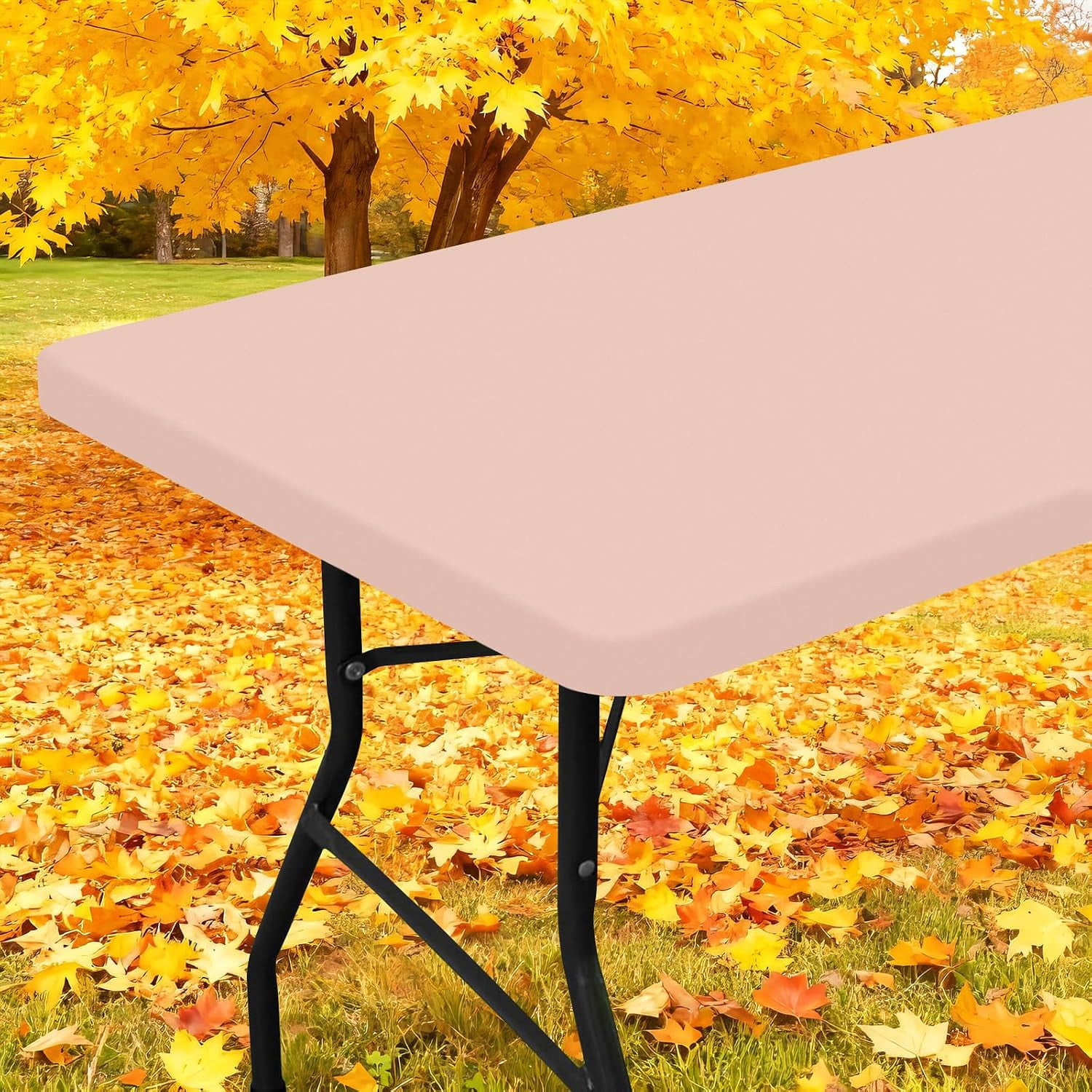 Elastic Fitted Polyester Tablecloths for 6 Foot Rectangle Tables ...