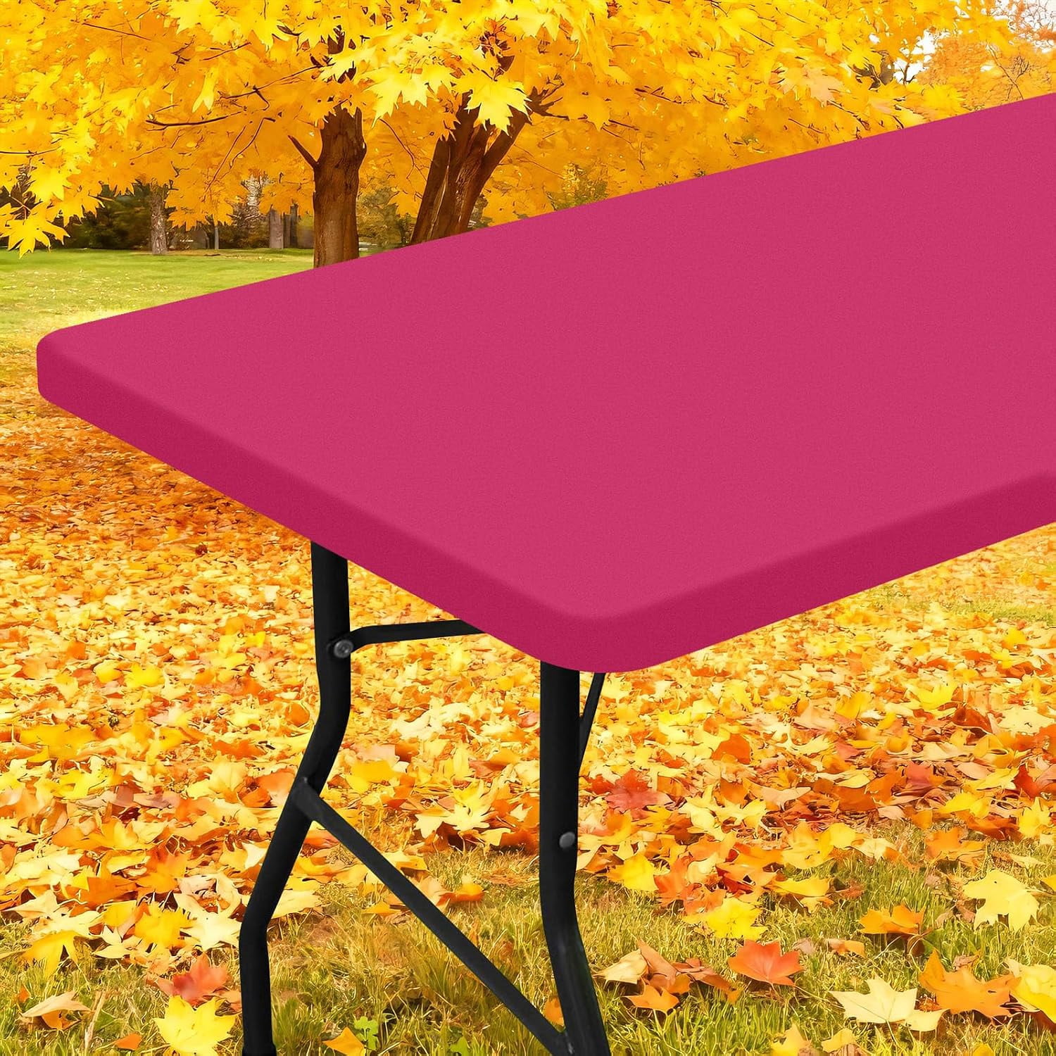 Elastic Fitted Polyester Tablecloths for 6 Foot Rectangle Tables ...