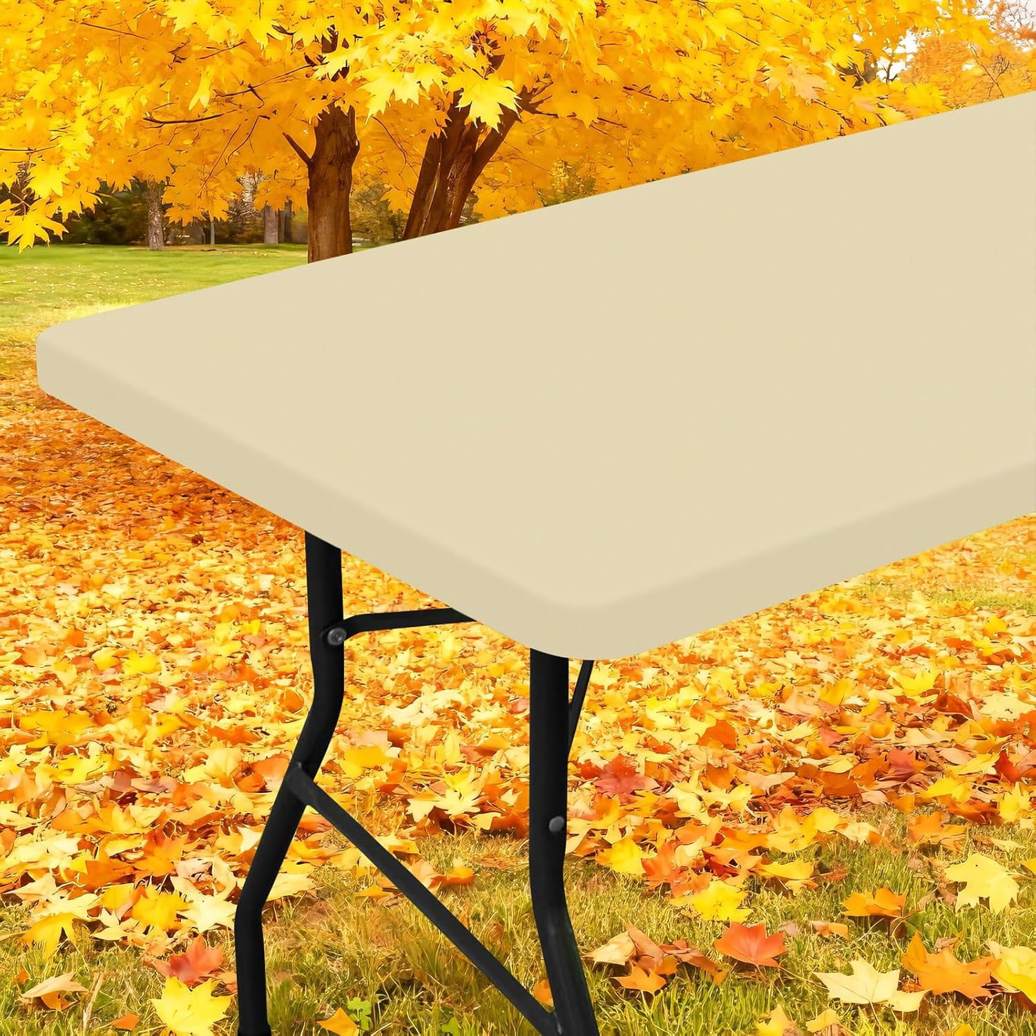 Elastic Fitted Polyester Tablecloths for 8 Foot Rectangle Tables ...