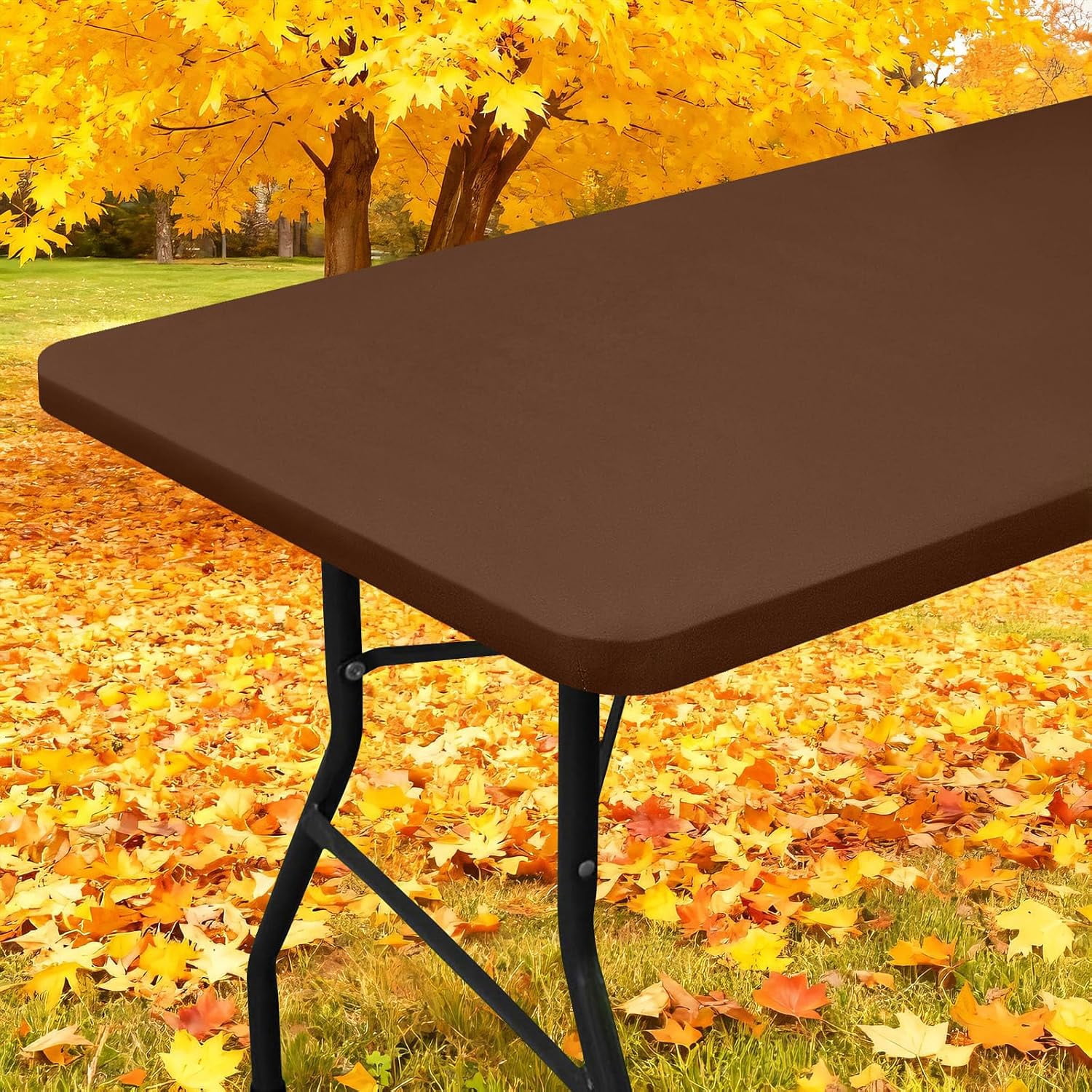 Elastic Fitted Polyester Tablecloths for 8 Foot Rectangle Tables ...