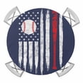 thumbnail image 1 of Elastic Fitted Round Tablecloth, American Flag Waterproof Stretch Table Cover for 45"-54" Tables, US Flag Baseball Stars Navy Blue Washable Outdoor Tablecloths for Patio, Picnic, Camping, 1 of 9