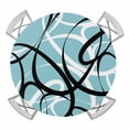 thumbnail image 1 of Elastic Fitted Round Tablecloth, Aqua Geometric Waterproof Stretch Table Cover for 45"-54" Tables, Modern Black White Striped Abstract Lines Washable Outdoor Tablecloths for Patio, Picnic, Camping, 1 of 9