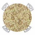 thumbnail image 1 of Elastic Fitted Round Tablecloth, Beige Brown Green Waterproof Stretch Table Cover for 55"-60" Tables, Retro Botanical Abstract Art Washable Outdoor Tablecloths for Patio, Picnic, Camping, 1 of 9