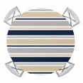 thumbnail image 1 of Elastic Fitted Round Tablecloth, Beige Navy Blue Striped Waterproof Stretch Table Cover for 36"-44" Tables, Farmhouse Stripes Modern Abstract Art Washable Outdoor Tablecloths for Patio, Picnic, 1 of 9