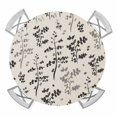thumbnail image 1 of Elastic Fitted Round Tablecloth, Black Grey Botanical Waterproof Stretch Table Cover for 36"-44" Tables, Rustic Country Spring Floral Summer Leaf Washable Outdoor Tablecloths for Patio, Picnic, 1 of 9