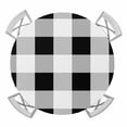 thumbnail image 1 of Elastic Fitted Round Tablecloth, Black White Plaid Waterproof Stretch Table Cover for 55"-60" Tables, Spring Farmhouse Buffalo Checkered Washable Outdoor Tablecloths for Patio, Picnic, Camping, 1 of 9