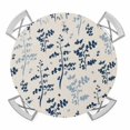 thumbnail image 1 of Elastic Fitted Round Tablecloth, Blue Botanical Waterproof Stretch Table Cover for 45"-54" Tables, Rustic Country Spring Floral Summer Leaf Washable Outdoor Tablecloths for Patio, Picnic, Camping, 1 of 9