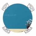 thumbnail image 1 of Elastic Fitted Round Tablecloth, Blue Daisy Vase Waterproof Stretch Table Cover for 36"-44" Tables, Spring Floral Modern Art Washable Outdoor Tablecloths for Patio, Picnic, Camping, 1 of 9