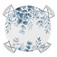 thumbnail image 1 of Elastic Fitted Round Tablecloth, Blue Green Eucalyptus Leaves Waterproof Stretch Table Cover for 45"-54" Tables, Spring Summer Botanical Washable Outdoor Tablecloths for Patio, Picnic, Camping, 1 of 9