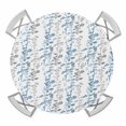thumbnail image 1 of Elastic Fitted Round Tablecloth, Blue Grey Botanical Waterproof Stretch Table Cover for 36"-44" Tables, Spring Floral Summer Farmhouse Washable Outdoor Tablecloths for Patio, Picnic, Camping, 1 of 9