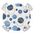 thumbnail image 1 of Elastic Fitted Round Tablecloth, Blue Polka Dots Waterproof Stretch Table Cover for 55"-60" Tables, Modern Abstract Art Washable Outdoor Tablecloths for Patio, Picnic, Camping, 1 of 9