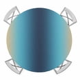 thumbnail image 1 of Elastic Fitted Round Tablecloth, Blue Teal Yellow Ombre Waterproof Stretch Table Cover for 36"-44" Tables, Farmhouse Modern Gradient Art Washable Outdoor Tablecloths for Patio, Picnic, Camping, 1 of 9