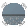 thumbnail image 1 of Elastic Fitted Round Tablecloth, Boho Blue Flower Waterproof Stretch Table Cover for 45"-54" Tables, Abstract Bohemia Pesley Floral Washable Outdoor Tablecloths for Patio, Picnic, Camping, 1 of 9