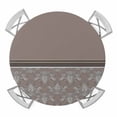 thumbnail image 1 of Elastic Fitted Round Tablecloth, Boho Brown Flower Waterproof Stretch Table Cover for 45"-54" Tables, Abstract Bohemia Pesley Floral Washable Outdoor Tablecloths for Patio, Picnic, Camping, 1 of 9