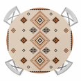 thumbnail image 1 of Elastic Fitted Round Tablecloth, Boho Geometric Waterproof Stretch Table Cover for 36"-44" Tables, Country Ethnic Nation Abstract Motifs Washable Outdoor Tablecloths for Patio, Picnic, Camping, 1 of 9