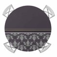 thumbnail image 1 of Elastic Fitted Round Tablecloth, Boho Purple Flower Waterproof Stretch Table Cover for 55"-60" Tables, Abstract Bohemia Pesley Floral Washable Outdoor Tablecloths for Patio, Picnic, Camping, 1 of 9