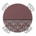 thumbnail image 1 of Elastic Fitted Round Tablecloth, Boho Red Brown Flower Waterproof Stretch Table Cover for 55"-60" Tables, Abstract Bohemia Pesley Floral Washable Outdoor Tablecloths for Patio, Picnic, Camping, 1 of 9