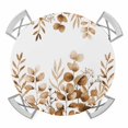 thumbnail image 1 of Elastic Fitted Round Tablecloth, Brown Yellow Eucalyptus Leaves Waterproof Stretch Table Cover for 45"-54" Tables, Watercolor Spring Summer Botanical Washable Outdoor Tablecloths for Patio, Picnic, 1 of 9