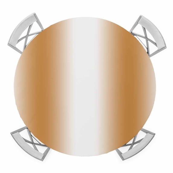 Elastic Fitted Round Tablecloth, Burnt Orange White Ombre Waterproof Stretch Table Cover for 36"-44" Tables, Modern Abstract Art Farmhouse Gradient Washable Outdoor Tablecloths for Patio, Camping